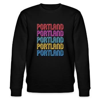 Portland - Stanley/Stella Unisex Bio-Sweatshirt CHANGER  - Schwarz - Vorne - Nik (191cm) & Marisol (170cm)