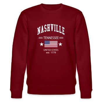 Nashville - Stanley/Stella Unisex Bio-Sweatshirt CHANGER  - Burgunderrot - Vorne - Nik (191cm) & Marisol (170cm)