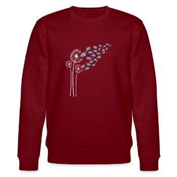 Chinchilla Löwenzahnblüte für Löwenzahn-Liebhaber - Stanley/Stella Unisex Bio-Sweatshirt CHANGER  - Burgunderrot - Vorne - Nik (191cm) & Marisol (170cm)