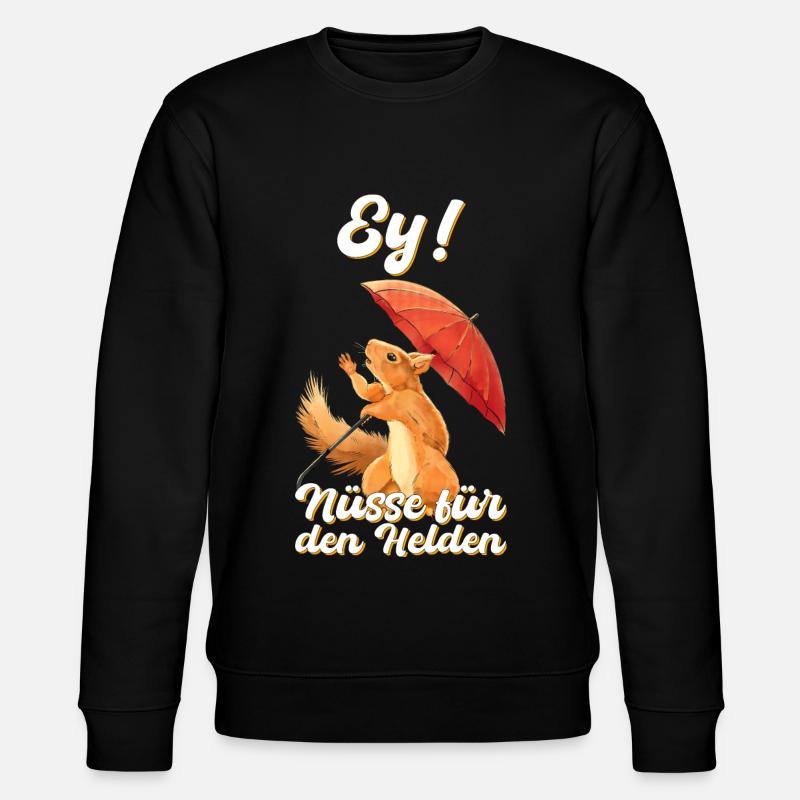Eichhörnchen Nuss Nüsse Geschenk - Stanley/Stella Unisex Bio-Sweatshirt CHANGER  - Schwarz
