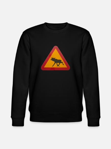 Warnschild Elch - Stanley/Stella Unisex Bio-Sweatshirt CHANGER  - Schwarz