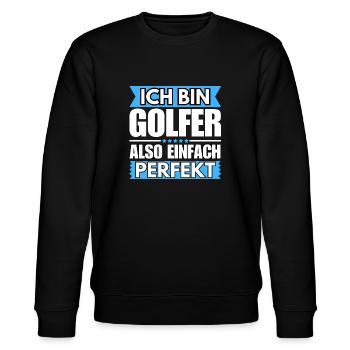 Einfach ein Perfekter Golfer - Stanley/Stella Unisex Bio-Sweatshirt CHANGER  - Schwarz - Vorne - Nik (191cm) & Marisol (170cm)