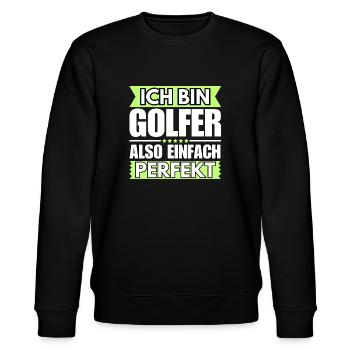 Einfach ein Perfekter Golfer - Stanley/Stella Unisex Bio-Sweatshirt CHANGER  - Schwarz - Vorne - Nik (191cm) & Marisol (170cm)