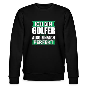 Einfach ein Perfekter Golfer - Stanley/Stella Unisex Bio-Sweatshirt CHANGER  - Schwarz - Vorne - Nik (191cm) & Marisol (170cm)