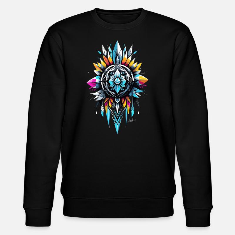 Geometrisches Stammessymbol - Stanley/Stella Unisex Bio-Sweatshirt CHANGER  - Schwarz