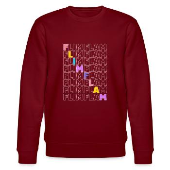 Flim Flam - Stanley/Stella CHANGER Unisex Organic Sweatshirt - burgundy - Front - Nik (191cm) & Marisol (170cm)