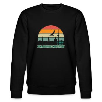 Mannheimerin - Mannheim, meine Stadt! - Stanley/Stella Unisex Bio-Sweatshirt CHANGER  - Schwarz - Vorne - Nik (191cm) & Marisol (170cm)