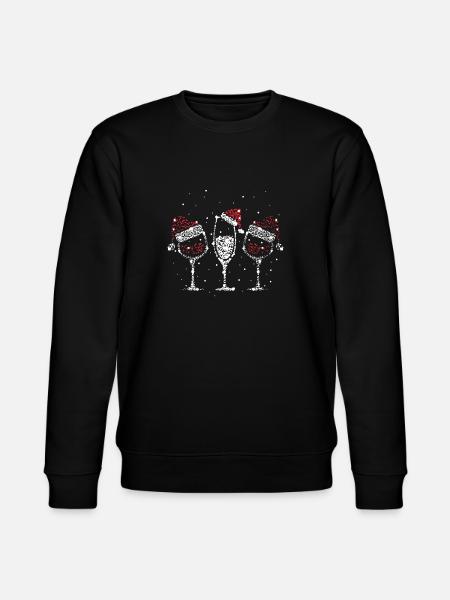 Christmas Wine Shirt - Stanley/Stella CHANGER Unisex Organic Sweatshirt - black
