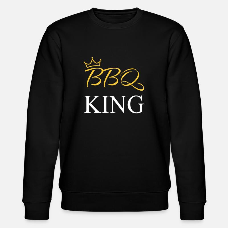 BBQ King with crown - Stanley/Stella CHANGER Unisex Organic Sweatshirt - black