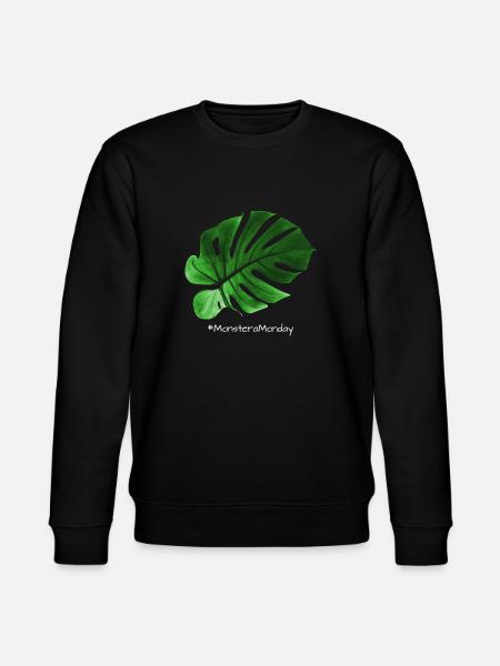 MonsteraMonday - Greenwhite - Stanley/Stella CHANGER Unisex Organic Sweatshirt - black