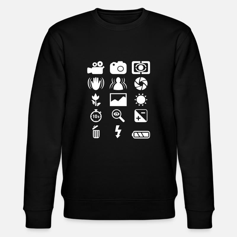 DSLR Camera icon - Stanley/Stella CHANGER Unisex Organic Sweatshirt - black