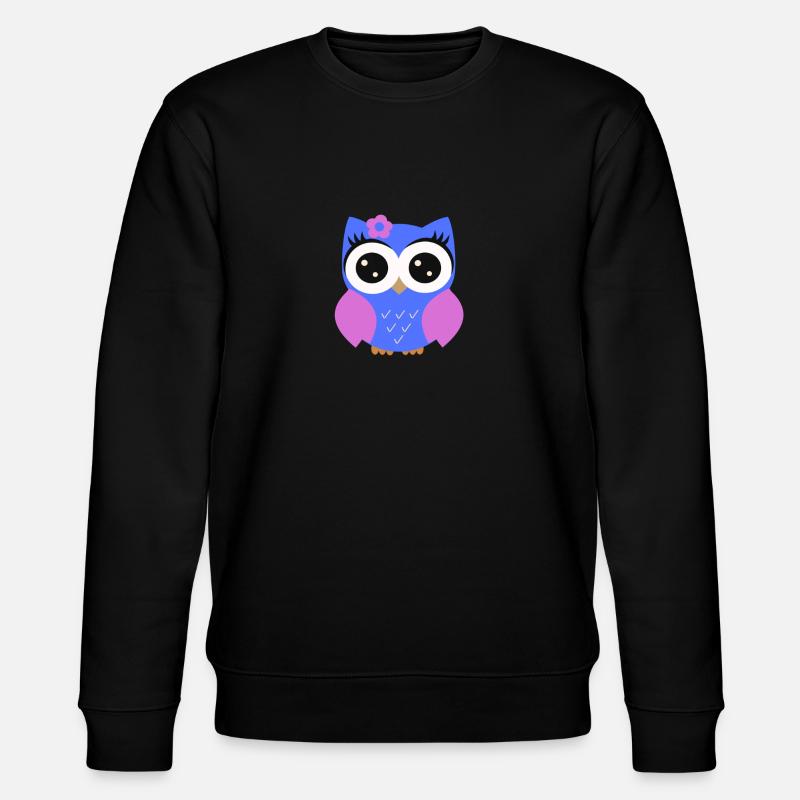 Eule lila blau - Stanley/Stella Unisex Bio-Sweatshirt CHANGER  - Schwarz