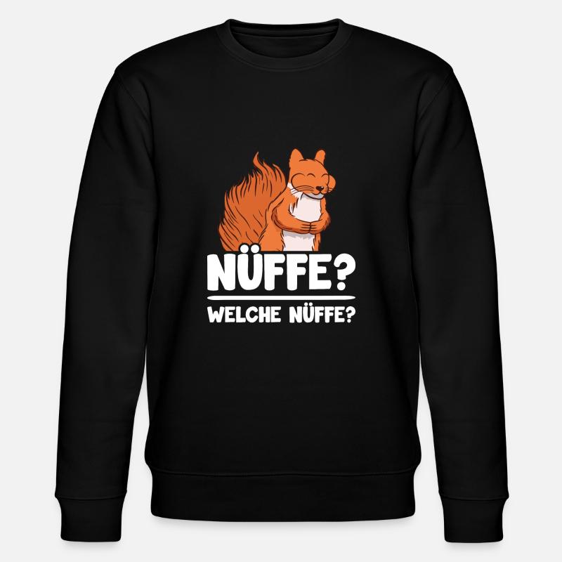 Nüffe? welche Nüffe? witziges Eichhörnchen - Stanley/Stella Unisex Bio-Sweatshirt CHANGER  - Schwarz