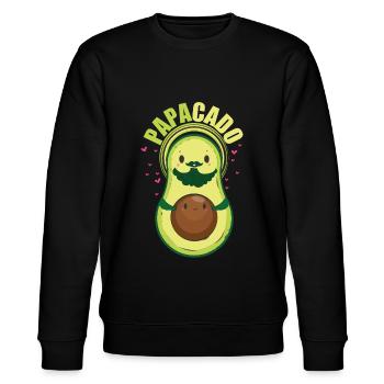 Werdender Vater Geschenk Papa - Stanley/Stella Unisex Bio-Sweatshirt CHANGER  - Schwarz - Vorne - Nik (191cm) & Marisol (170cm)
