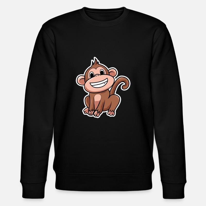 Kawaii Affe - Stanley/Stella Unisex Bio-Sweatshirt CHANGER  - Schwarz