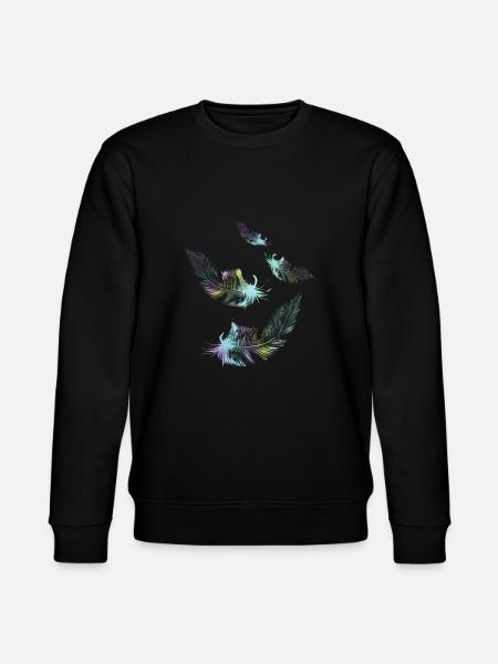 rainbow feathers - Stanley/Stella CHANGER Unisex Organic Sweatshirt - black