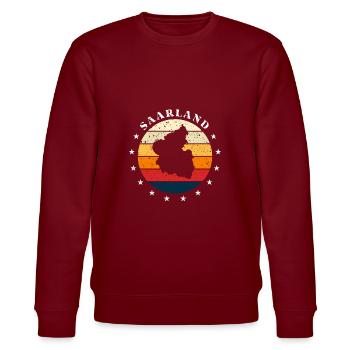 Saarland vintage design - Stanley/Stella CHANGER Unisex Organic Sweatshirt - burgundy - Front - Nik (191cm) & Marisol (170cm)