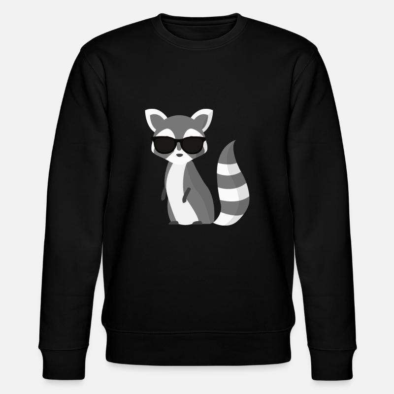 cooler Waschbär - Stanley/Stella Unisex Bio-Sweatshirt CHANGER  - Schwarz