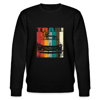 Trabi Ostdeutschland Auto DDR Kult Retro Vintage - Stanley/Stella Unisex Bio-Sweatshirt CHANGER  - Schwarz - Vorne - Nik (191cm) & Marisol (170cm)