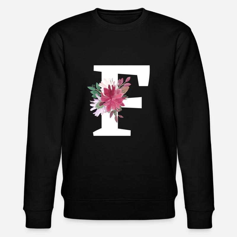Buchstabe f blumig - Stanley/Stella Unisex Bio-Sweatshirt CHANGER - Schwarz