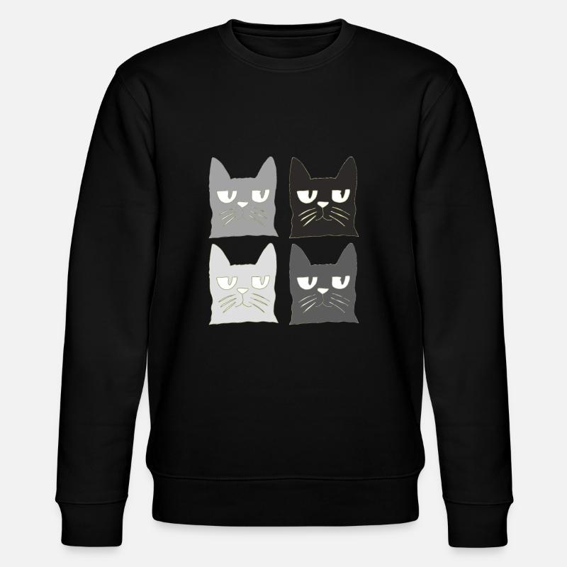 katzen schwarz grau - Stanley/Stella Unisex Bio-Sweatshirt CHANGER  - Schwarz