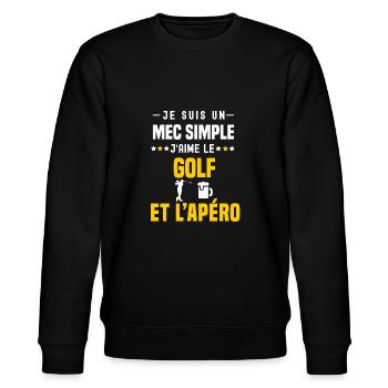 apéro golf mec simple - Sweat bio CHANGER Stanley/Stella Unisexe - noir - Devant - Nik (191cm) & Marisol (170cm)