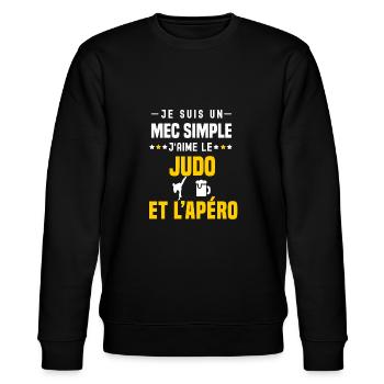 apéro judo mec simple - Sweat bio CHANGER Stanley/Stella Unisexe - noir - Devant - Nik (191cm) & Marisol (170cm)