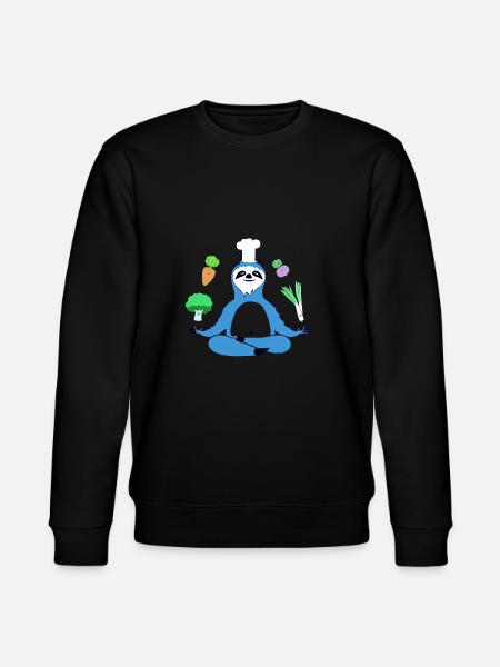 faultier, yoga, möhren, koch, koch, Lauch, Gemüse - Stanley/Stella Unisex Bio-Sweatshirt CHANGER - Schwarz