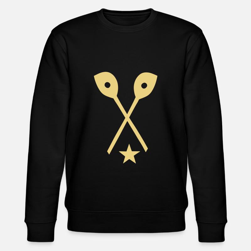Kochlöffel, Stern, Koch, - Stanley/Stella Unisex Bio-Sweatshirt CHANGER  - Schwarz