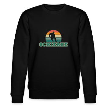 Schierke, meine Stadt! - Stanley/Stella Unisex Bio-Sweatshirt CHANGER  - Schwarz - Vorne - Nik (191cm) & Marisol (170cm)