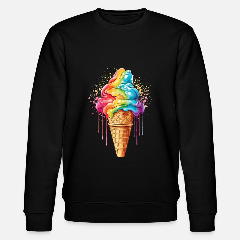 lbgtq Eis Regenbogenfarben - Stanley/Stella Unisex Bio-Sweatshirt CHANGER  - Schwarz