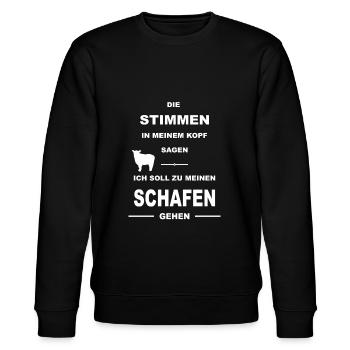Schaf Schafe Lamm Wolle Tier Schäfer Schäfchen - Stanley/Stella Unisex Bio-Sweatshirt CHANGER  - Schwarz - Vorne - Nik (191cm) & Marisol (170cm)
