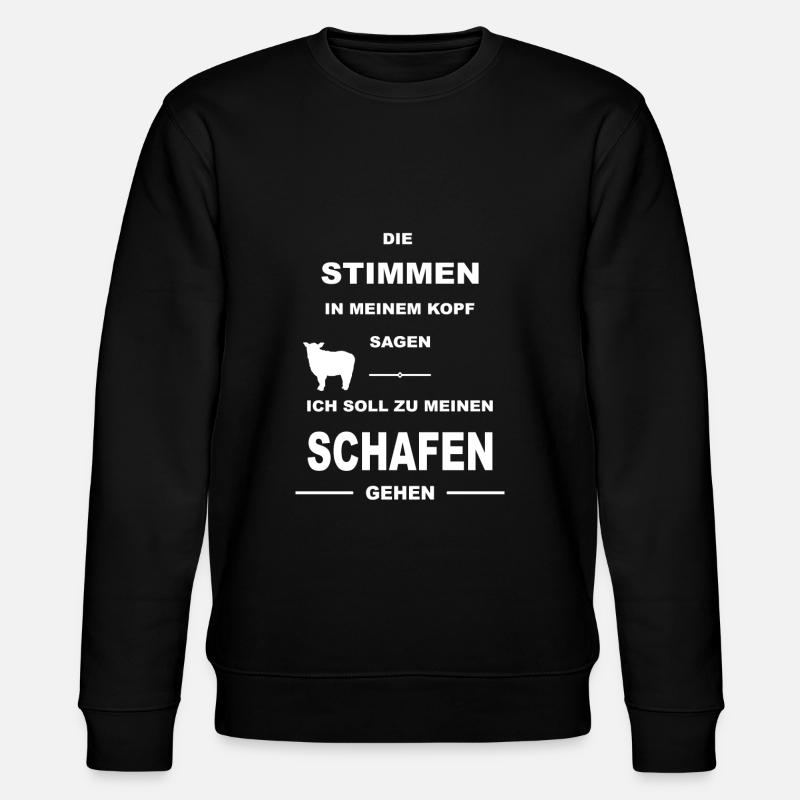 Schaf Schafe Lamm Wolle Tier Schäfer Schäfchen - Stanley/Stella Unisex Bio-Sweatshirt CHANGER  - Schwarz