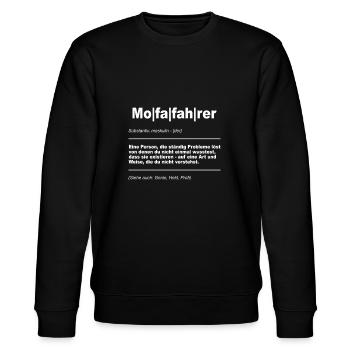 Mofa Moped Mofafahrer Mopedfahrer Mopeds Mokick - Stanley/Stella Unisex Bio-Sweatshirt CHANGER  - Schwarz - Vorne - Nik (191cm) & Marisol (170cm)