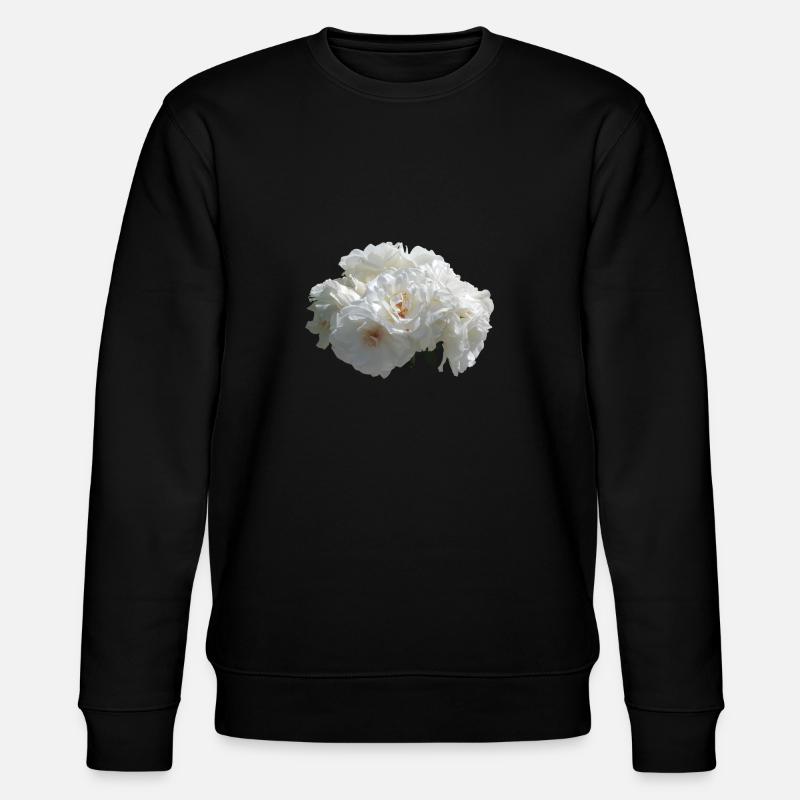 Weißer Rosenstrauch - Stanley/Stella Unisex Bio-Sweatshirt CHANGER  - Schwarz
