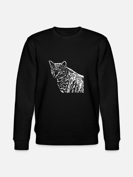 Cat White White Cats - Stanley/Stella CHANGER Unisex Organic Sweatshirt - black
