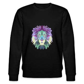 Löwe Geschenk Dreieck Polygon Löwin Raubkatze Lion - Stanley/Stella Unisex Bio-Sweatshirt CHANGER  - Schwarz - Vorne - Nik (191cm) & Marisol (170cm)