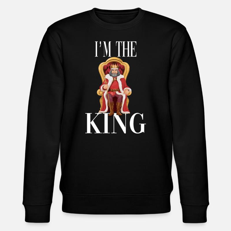 Ich bin der König - Stanley/Stella Unisex Bio-Sweatshirt CHANGER  - Schwarz
