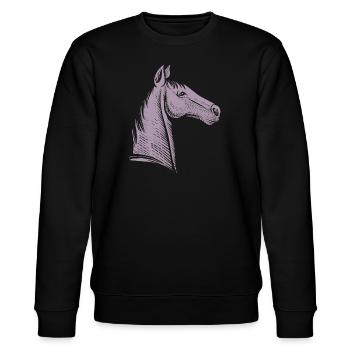 Silhouette minimaliste de portrait de cheval - Sweat bio CHANGER Stanley/Stella Unisexe - noir - Devant - Nik (191cm) & Marisol (170cm)