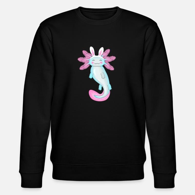 Oster-Axolotl mit Hasenohren - Stanley/Stella Unisex Bio-Sweatshirt CHANGER  - Schwarz