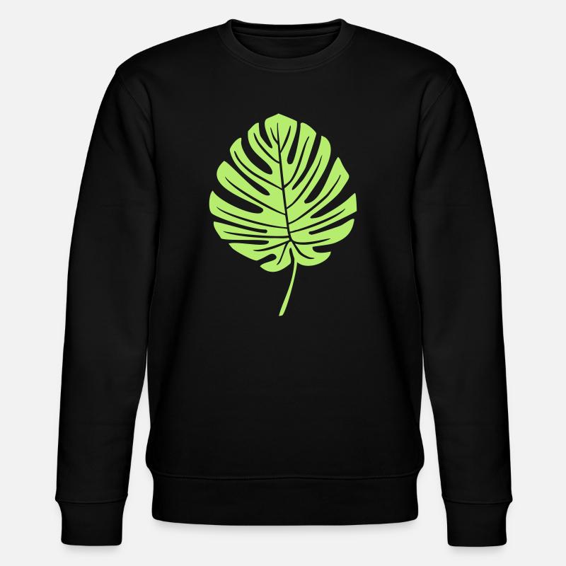 Feuille de Monstera Vert - Sweat bio CHANGER Stanley/Stella Unisexe - noir