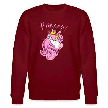 Majestueuse couronne de licorne imprimée - Sweat bio CHANGER Stanley/Stella Unisexe - bordeaux - Devant - Nik (191cm) & Marisol (170cm)