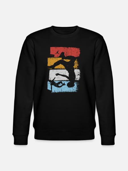 Stripes Sunset Diver Silhouette - Stanley/Stella CHANGER Unisex Organic Sweatshirt - black