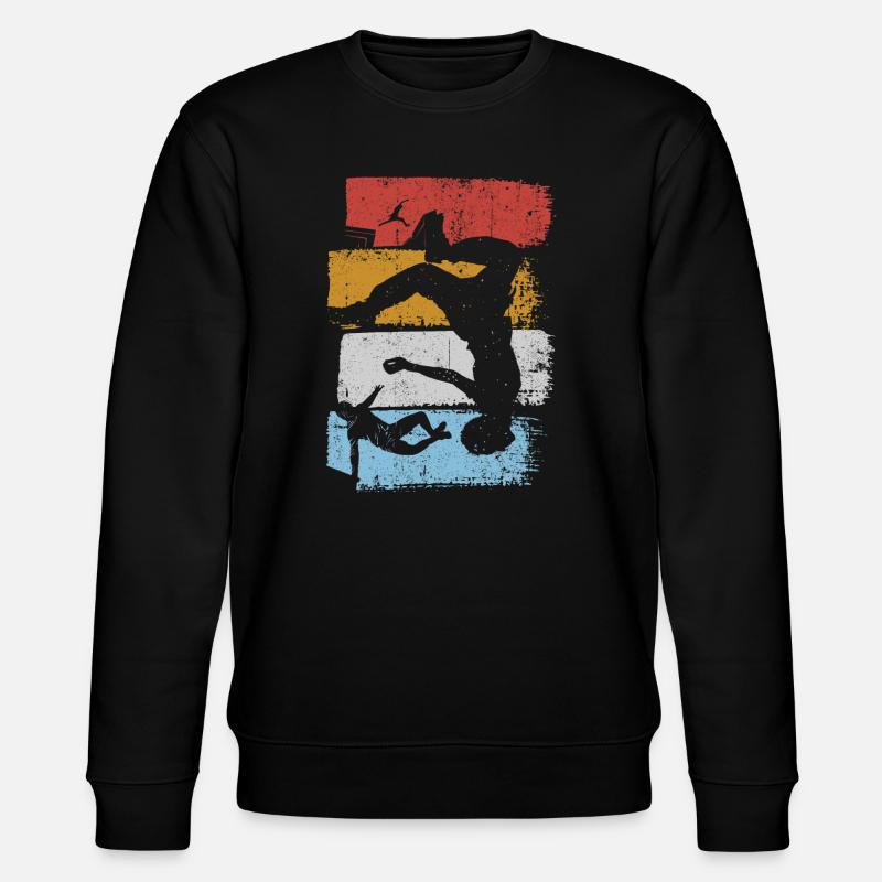 Stripes Sunset Diver Silhouette - Stanley/Stella Unisex Bio-Sweatshirt CHANGER  - Schwarz
