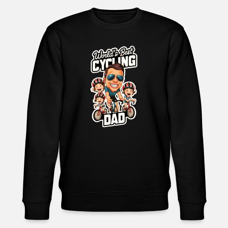 Das weltbeste Fahrrad-Dad-Design - Stanley/Stella Unisex Bio-Sweatshirt CHANGER - Schwarz