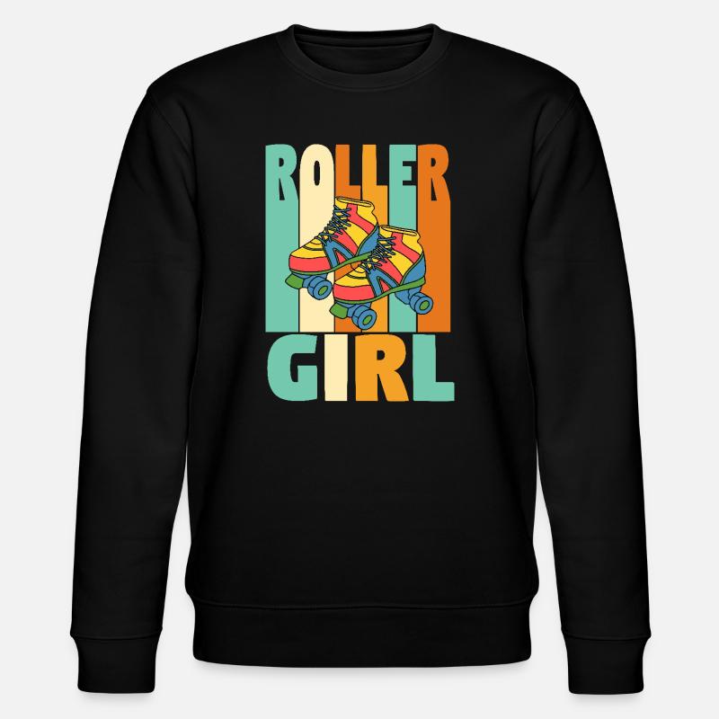 Retro Roller Mädchen - Stanley/Stella Unisex Bio-Sweatshirt CHANGER  - Schwarz