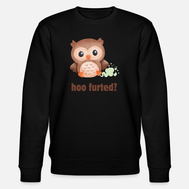 Hoo Furted Owl Pun - Stanley/Stella Unisex Bio-Sweatshirt CHANGER  - Schwarz