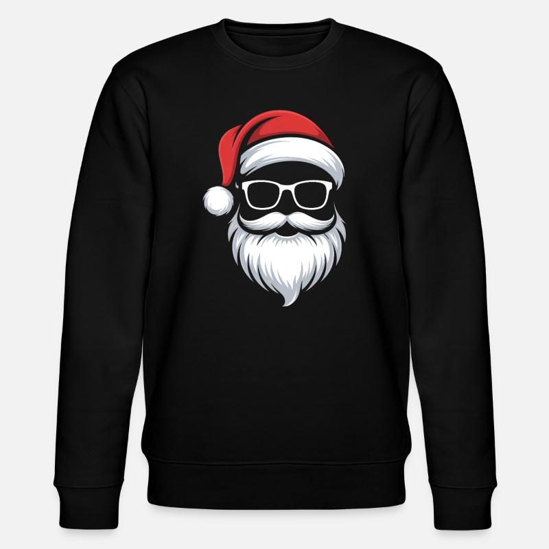 Weihnachts-Santa mit Bart und Brille - Stanley/Stella Unisex Bio-Sweatshirt CHANGER - Schwarz