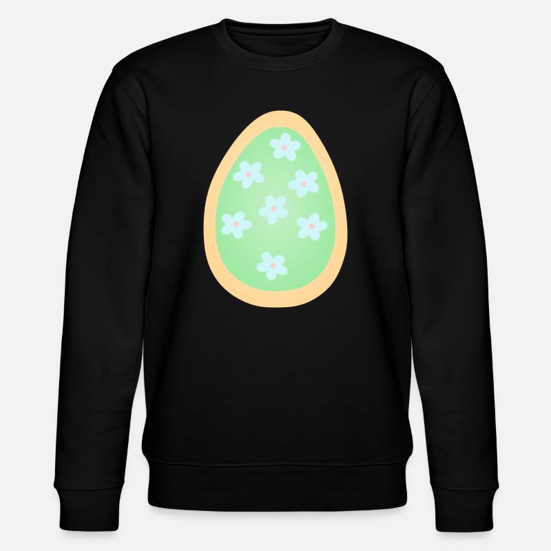 Pastel Floral Egg Pattern - Stanley/Stella CHANGER Unisex Organic Sweatshirt - black