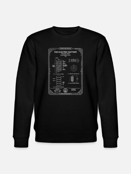 Electric Battery Blueprint Diagram - Stanley/Stella CHANGER Unisex Organic Sweatshirt - black